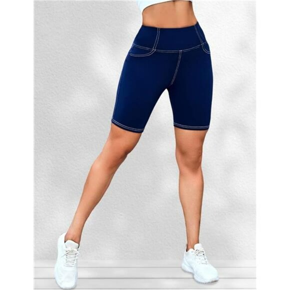 VOOVEEYA High Waisted Yoga Biker Shorts Butt Lifting Workout Gym Shorts Women - Picture 2 of 6